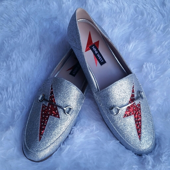 Nine West Lightning Bolt Glitter Loafers - Picture 2 of 8